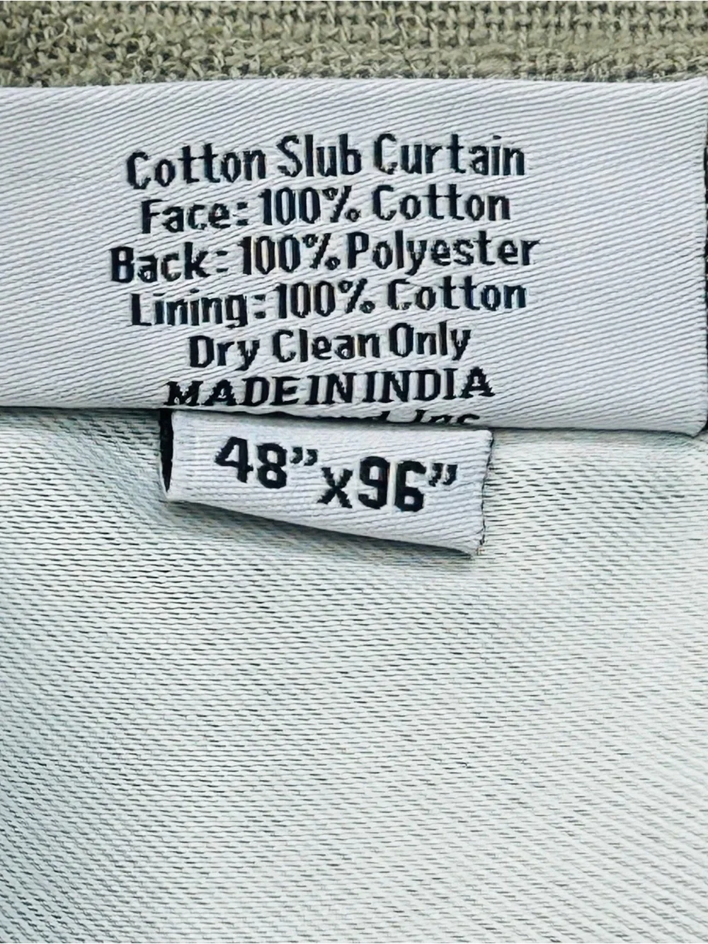 QUINCE Set Of 2 48x96 Cotton Slub Room Darkening Curtains Grey 9707